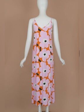 Marimekko RARE floral slinky slip dress